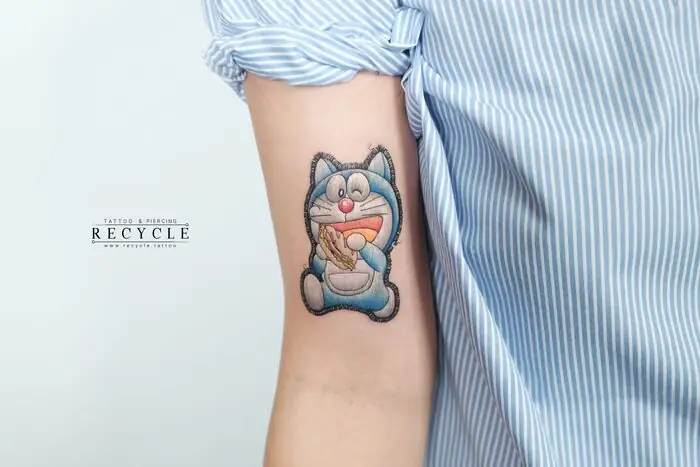 Hình Xăm Doraemon Phong Cách Hoạt Hình