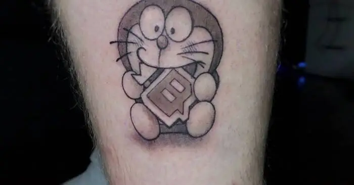 Hình Xăm Doraemon Phong Cách Tối Giản