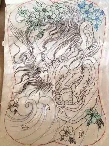 Khung Hình Xăm Mặt Quỷ Kín Lưng