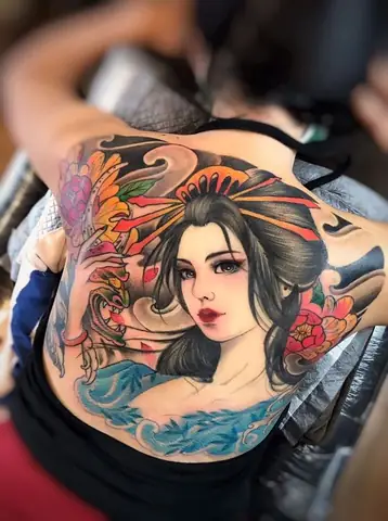 Hình Xăm Cô Gái Full Lưng Cho Nữ Hình Xăm Cô Gái Full Lưng Cho Nữ