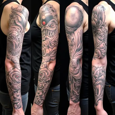 Hình Xăm Full Tay Đi Nét Là Gì? Tại Sao Lại Hot Đến Vậy?
