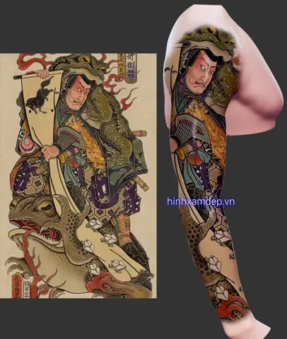Táº¡i Sao Chá»n Hình Xäm Samurai Nháº­t Cá» Full Tay?