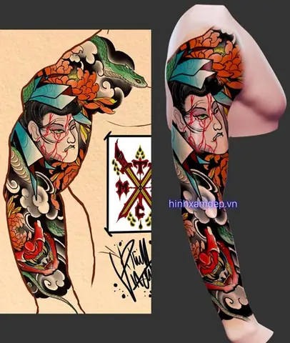 Táº¡i Sao Chá»n Hình Xäm Samurai Nháº­t Cá» Full Tay?