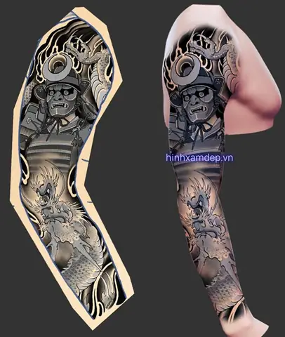 Táº¡i Sao Chá»n Hình Xäm Samurai Nháº­t Cá» Full Tay?