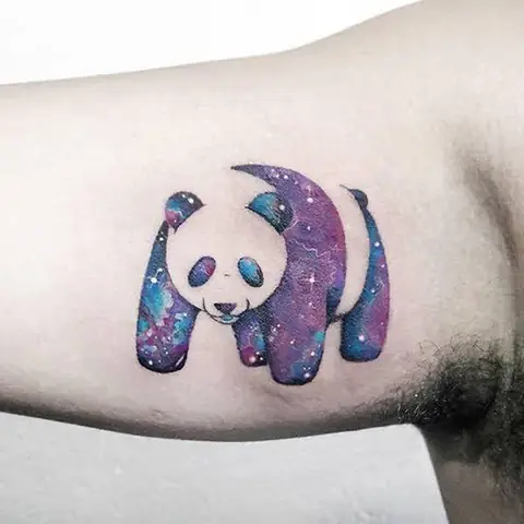 Hình Xăm Gấu Trúc Panda Màu
