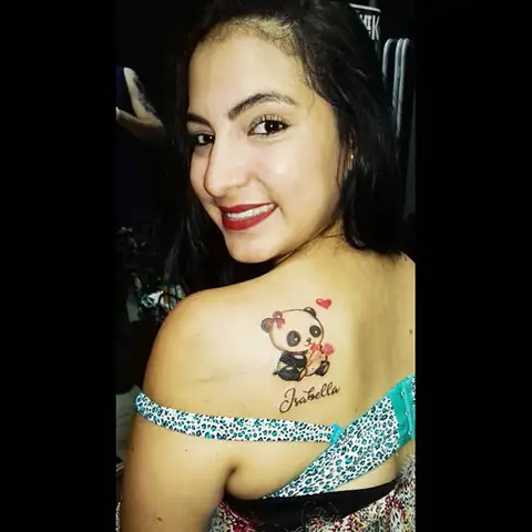 Hình Xăm Gấu Trúc Panda Màu