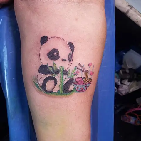 Hình Xăm Gấu Trúc Panda Màu
