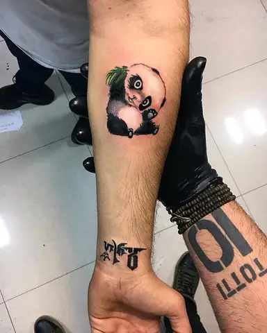 Hình Xăm Gấu Trúc Panda Màu