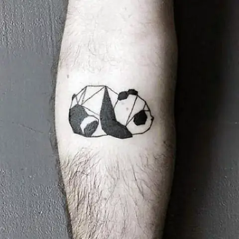 Hình Xăm Gấu Trúc Kiểu Khối