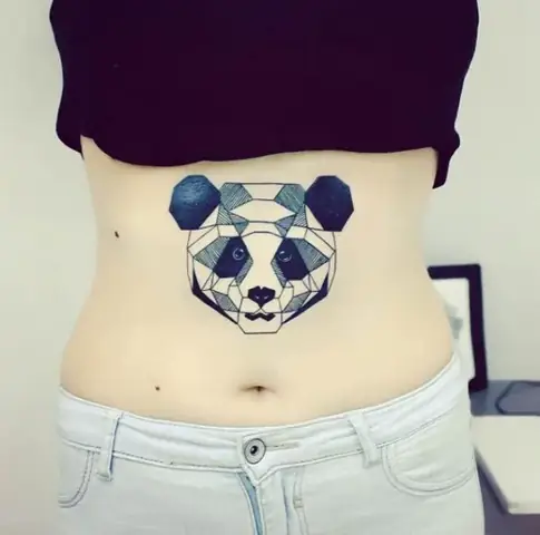 Hình Xăm Gấu Trúc Kiểu Khối