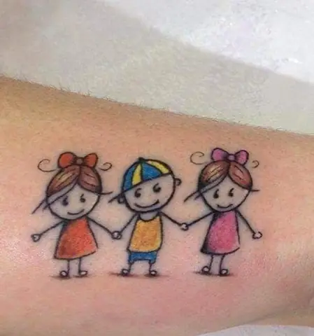 Hình Xăm Gia Đình 3 Người