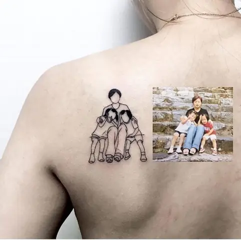 Hình Xăm Gia Đình 3 Người