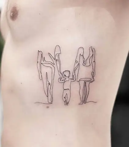 Hình Xăm Gia Đình 3 Người