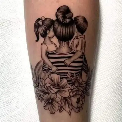 Hình Xăm Gia Đình 3 Người