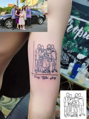Hình Xăm Gia Đình Đồng Bộ