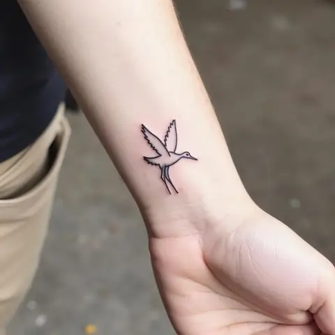 Hình Xăm Hạc Tối Giản (minimalist)