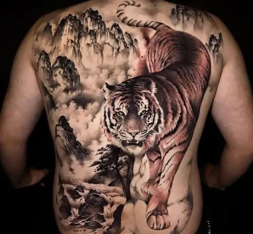Hình Xăm Hổ Xuống Núi ( Hổ Hạ Sơn )