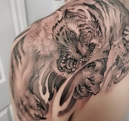 Hình Xăm Hổ Xuống Núi ( Hổ Hạ Sơn )