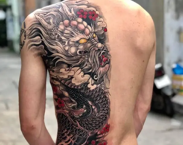 Hình Ảnh Cho Hình Xăm Hổ Xuống Núi Nửa Lưng: