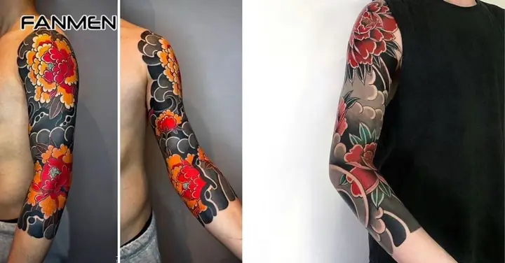 Hình Xăm Hoa Mẫu Đơn Kín Tay Cho Nam