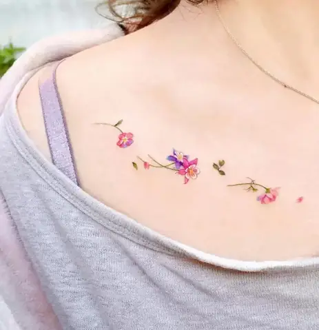 Hình Xăm Hoa Ở Xương Quai Xanh