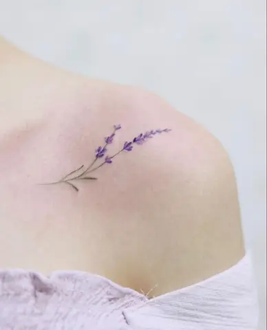 Hình Xăm Hoa Lavender