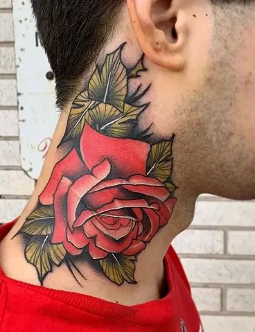 Hình Xăm Hoa Hồng Ở Cổ Hình Xăm Hoa Hồng Ở Cổ