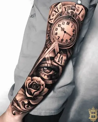 Kết Hợp Hình Xăm Đồng Hồ La Mã Với Hoa Hồng Độc Đáo Và Lạ Mắt Kết Hợp Hình Xăm Đồng Hồ La Mã Với Hoa Hồng Độc Đáo Và Lạ Mắt