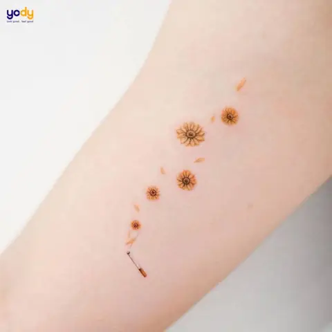 Hình Xăm Hoa Hướng Dương Ở Bắp Tay