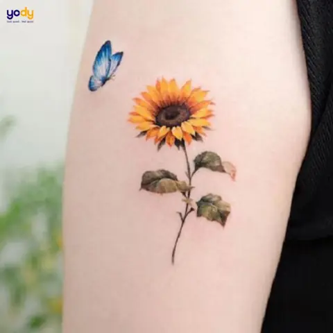 Hình Xăm Hoa Hướng Dương 3d