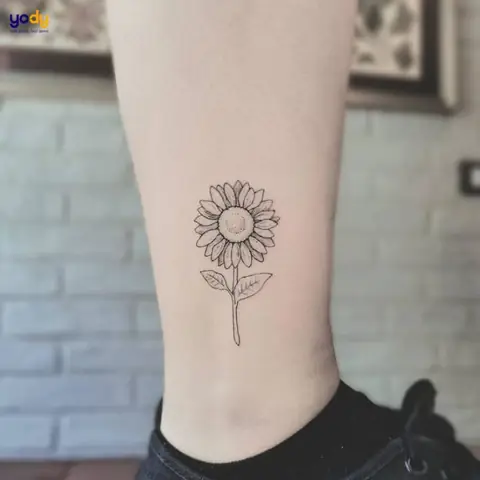 Hình Xăm Hoa Hướng Dương Đen Trắng