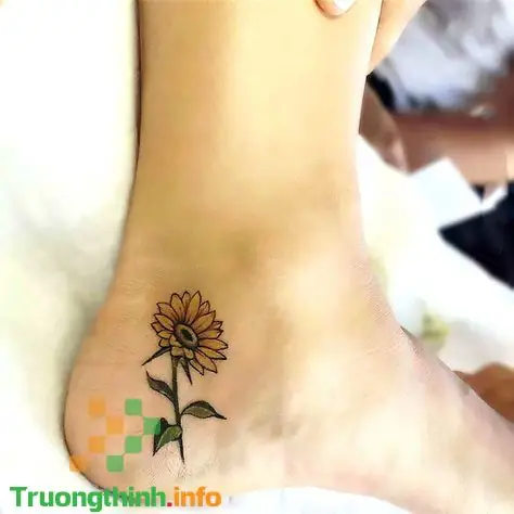 Mẫu Hình Xăm Hoa Hướng Dương Ở Chân