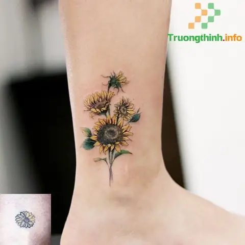 Mẫu Hình Xăm Hoa Hướng Dương Ở Chân