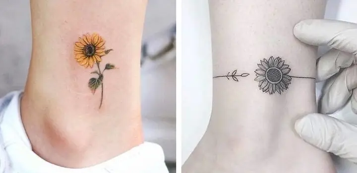 Hình Xăm Hoa Hướng Dương Ở Chân