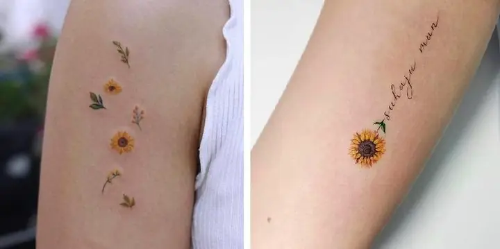 Hình Xăm Hoa Hướng Dương Mini Ở Tay