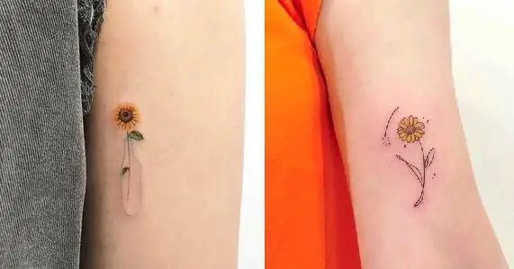 Hình Xăm Hoa Hướng Dương Mini Ở Tay