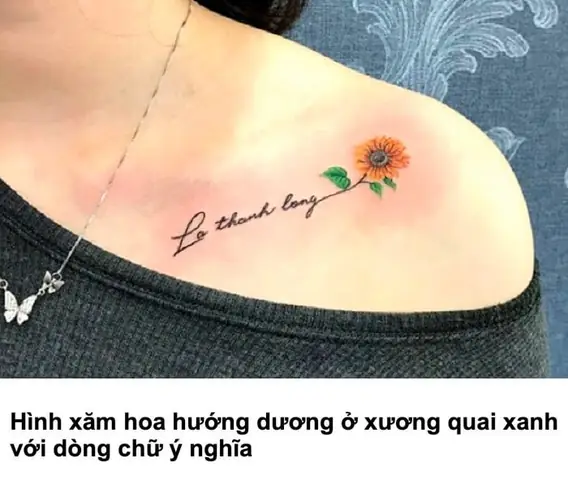 Hình Xăm Hoa Hướng Dương Ở Xương Quai Xanh