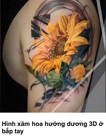 Hình Xăm Hoa Hướng Dương 3d