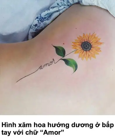 Hình Xăm Hoa Hướng Dương Ở Bắp Tay