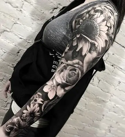 Hình Xăm Hoa Hướng Dương Kín Tay