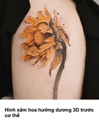 Hình Xăm Hoa Hướng Dương 3d
