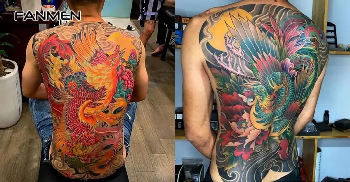 Hình Xăm Hoa Mẫu Đơn Nam Kết Hợp Yếu Tố Khác