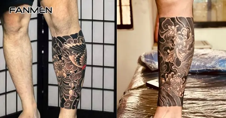 Hình Xăm Hoa Mẫu Đơn Nam Kết Hợp Yếu Tố Khác