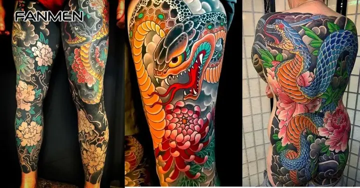 Hình Xăm Hoa Mẫu Đơn Nam Kết Hợp Yếu Tố Khác