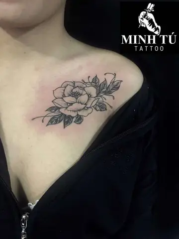 Hình Xăm Hoa Mẫu Đơn Mini Ở Cổ Tay