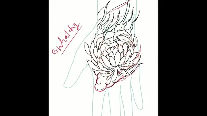What Are The Popular Designs For Lotus Flower Tattoos On The Palm Of The Hand?