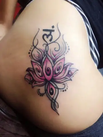 Hình Xăm Hoa Sen Và Chữ Om (trong Om Mani Pad Me Hum)