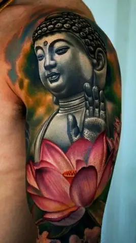 Hình Xăm Hoa Sen Phật Giáo