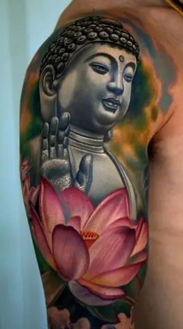 Hình Xăm Hoa Sen Phật Giáo