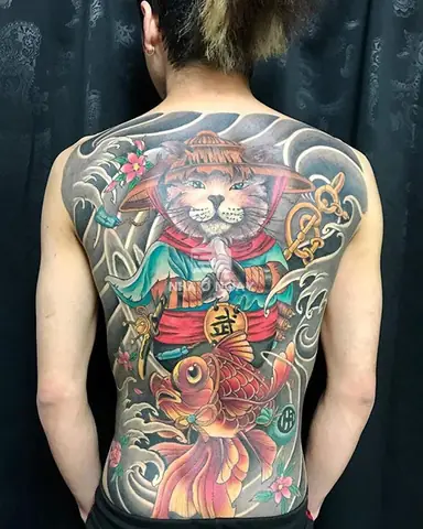 Hình Xăm Mèo Thần Tài